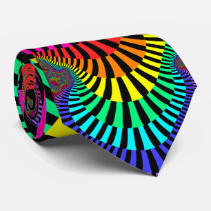 Jazzy Stripes Double-sided Fractal Tie