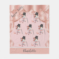 Jazzy Tap Dancing Tabby Cat Hat Cane Monogram