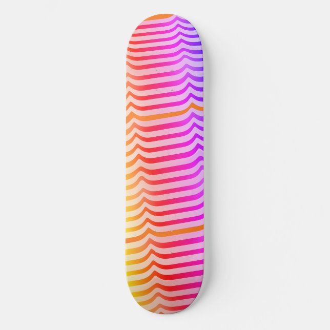 Jazzy Trippy Psychedelic Tropical Stripey Pattern  Skateboard (Front)