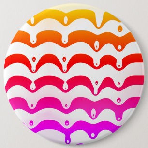 Jazzy Tropical Psychedelic Dripping Stripes 6 Inch Round Button