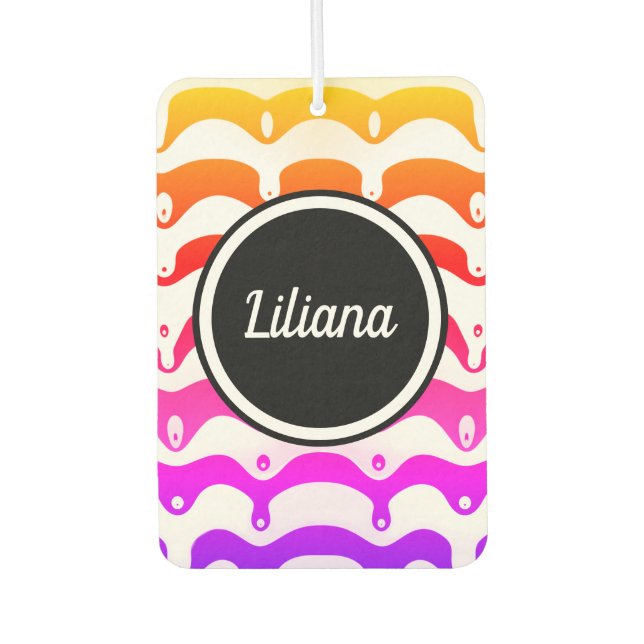 Jazzy Tropical Psychedelic Dripping Stripes Air Freshener (Front)