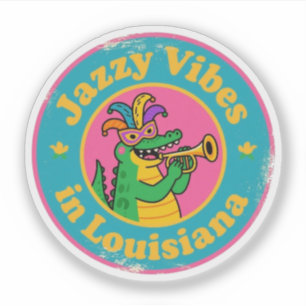 Jazzy Vibes_ Louisiana Alligator with Mask Retro