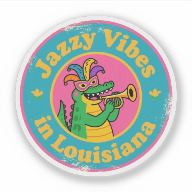 Jazzy Vibes_ Louisiana Alligator with Mask Retro (Front)