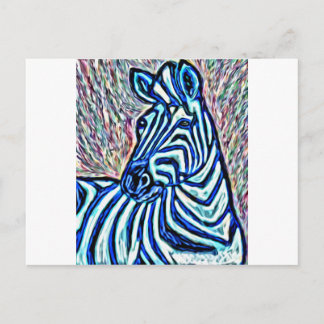 Jazzy zebra postcard