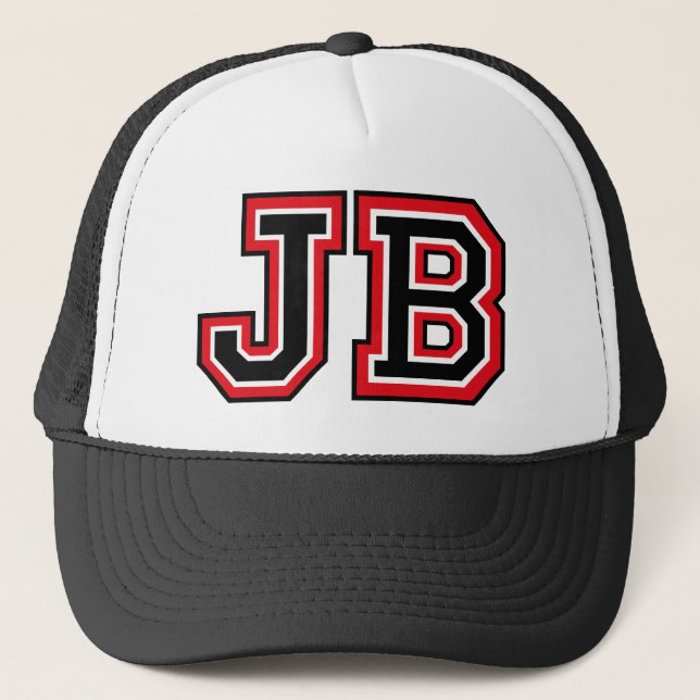 'JB' Monogram Trucker Hat (Front)