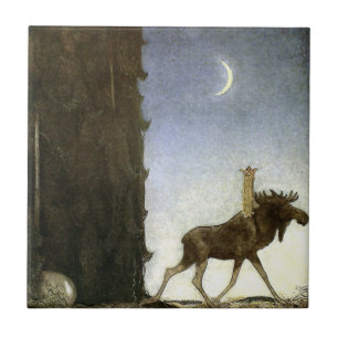 Jbleap the elk John Bauer Tile