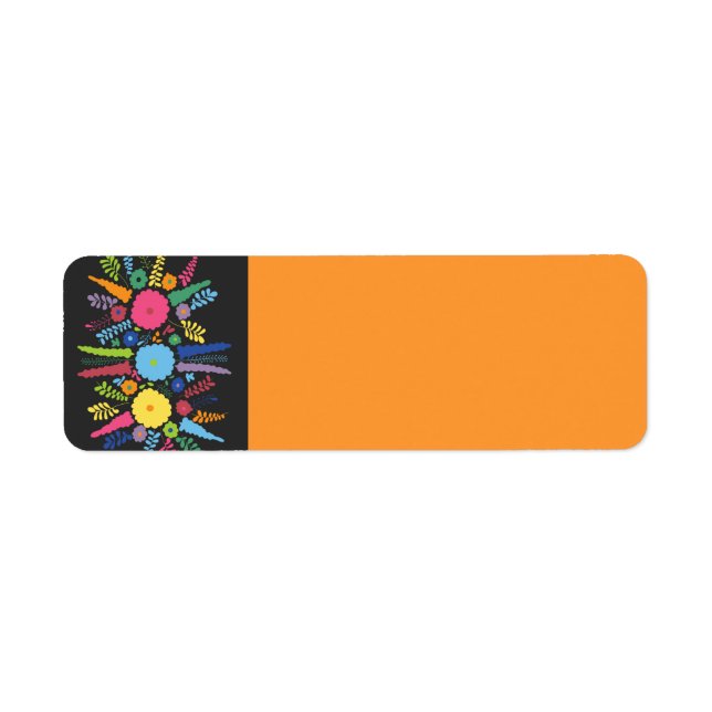 jc08 MEXICAN COLORFUL FLOWERS ARRANGEMENT BLACK BA (Front)