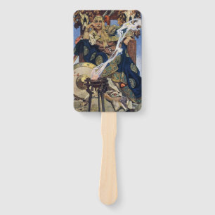 JC Leyendecker Queen Maeve Celtic Warrior Hand Fan