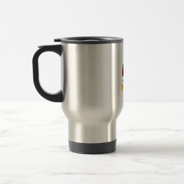 JCB MACHINE TRACTOR GIFT IDEA TRAVEL MUG (Left)