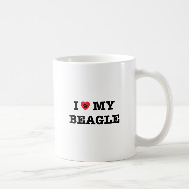 J'Coeur Ma Mug De Café Beagle (Droite)