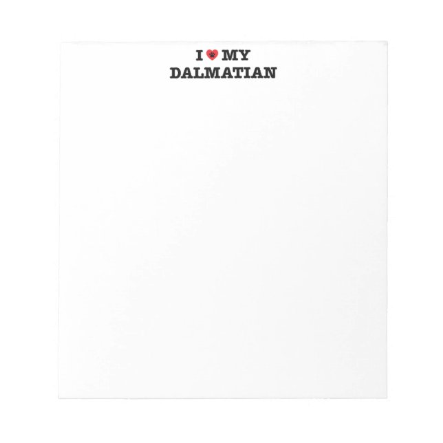 J'Coeur Mon Bloc-notes dalmate (Devant)