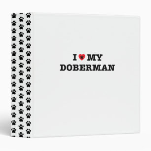 J'Coeur Mon Doberman Classeur 3 Anneaux