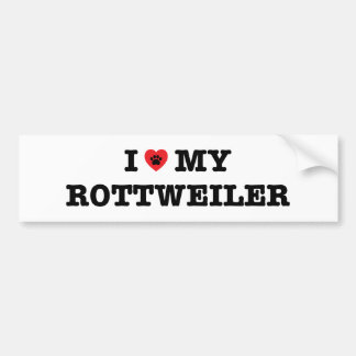 J'Coeur Mon Sticker De Bumper Rottweiler