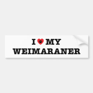 J'Coeur Mon Sticker Weimaraner Bumper