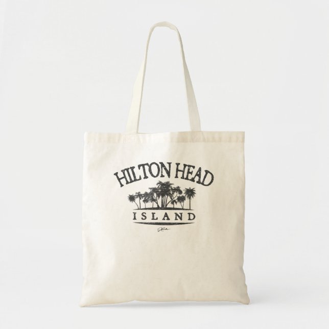 JCombs Hilton Head Island, SC, Palm Trees on Beach Tote Bag (Front)