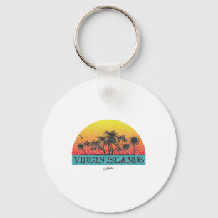 Jcombs_ Virgin Islands Sun With Palm Trees _1  Keychain