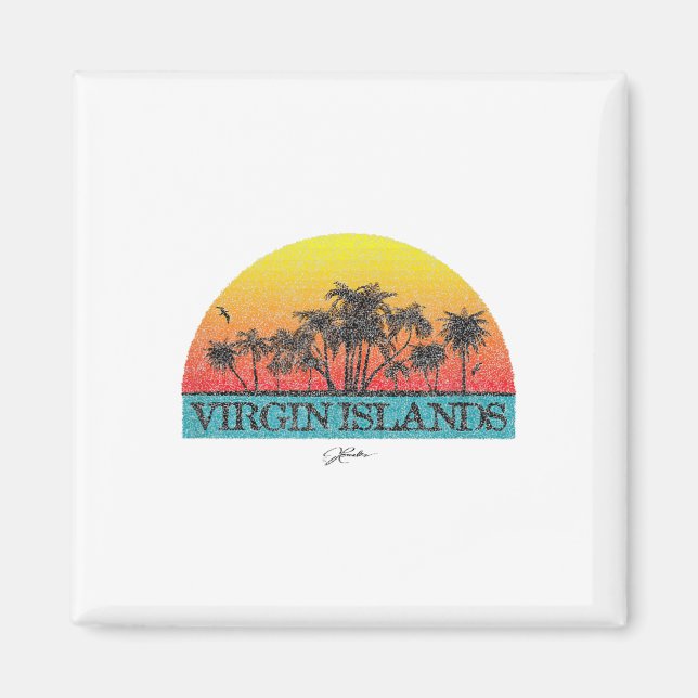 Jcombs_ Virgin Islands Sun With Palm Trees _1  Magnet (Front)