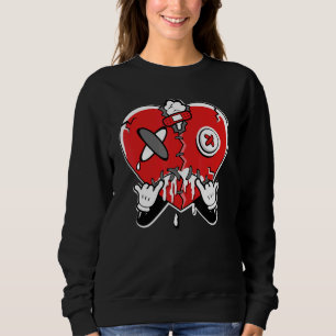 JD 4 Red Thunder Heart Crying Red Thunder 4s Matc Sweatshirt