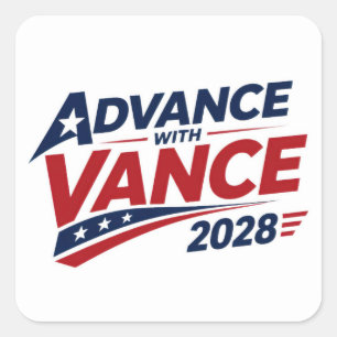 JD Vance For 2028 Presidential Election Square Sticker