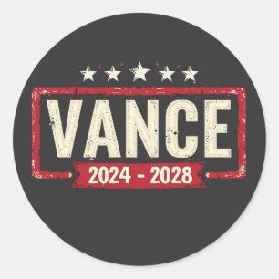 Jd Vance Trump Election 2028 President Vote Classic Round Sticker