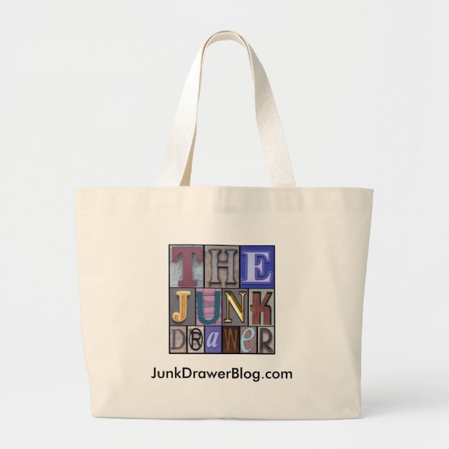 JDLogo, JunkDrawerBlog.com Large Tote Bag (Front)