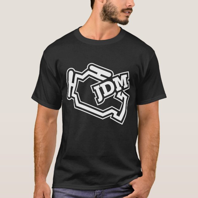JDM Engine Check Signal Dark T Shirt (Front)