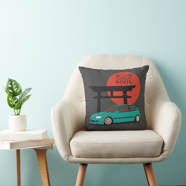 JDM Hatch Legend Torii Sunset Street Culture Throw Pillow (Chair)