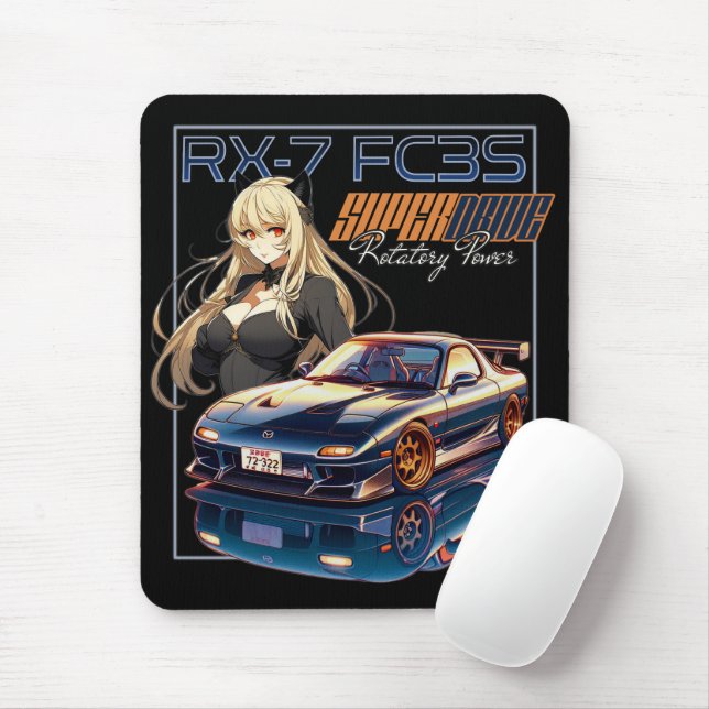 JDM LEGEND Rotatory Power RX-7 FC3S Mouse Pad (With Mouse)