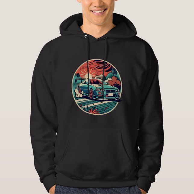 JDM Mastery: Nissan Skyline Drifting | Hoodie (Front)