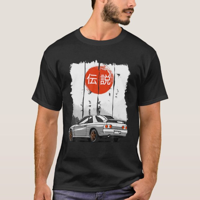 JDM Skyline R32. Car Tuning Japan T-Shirt (Front)