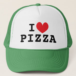 Je adore casquette de camionneur amateur de Pizza 