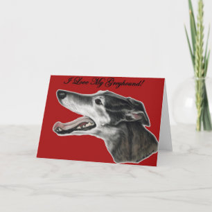 "Je carte de voeux d'art de chien aime mon
