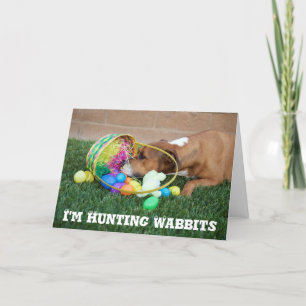 Je chasse la carte de Wabbits Pâques