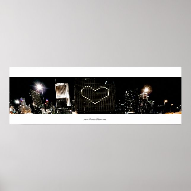 Je coeur Chicago Skyline en Colour Poster (Devant)