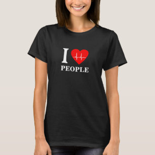 Je coeur ekg J'aime les gens T-shirt