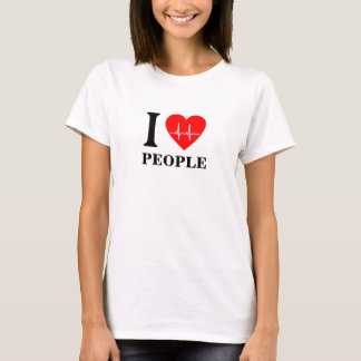 Je coeur ekg J'aime les gens T-shirt