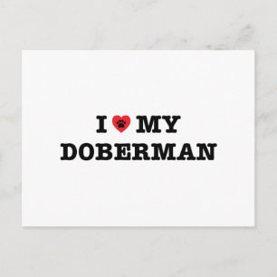 Je Coeur Ma Carte Postale Doberman