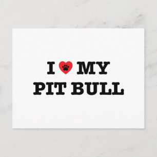 Je Coeur Ma Carte Postale Pitbull
