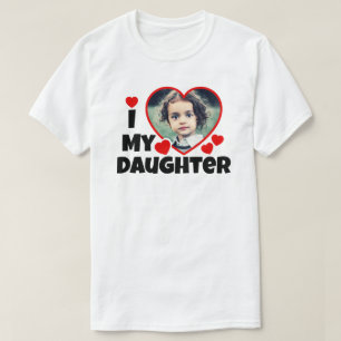 Je Coeur Ma Fille Photo Personnalisée T-shirt