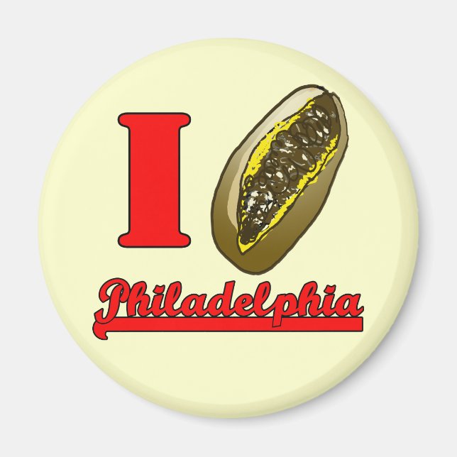 Je coeur Philly cheesestets frigo aimant (Devant)