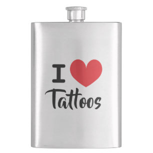 Je cœur tatouages boire flasque pour amateur de ta
