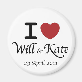 Je coeur William et Kate Royal Mariage Magnet