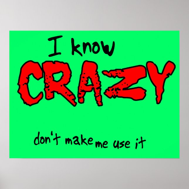 Je connais Crazy Funny Poster Humour (Devant)