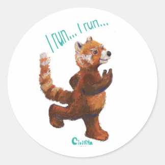 Je cours Je cours Jogging Red Panda Sticker