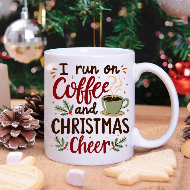 Je Cours Sur Fantaisie Noël Deux Tone Café Mug (Créateur téléchargé)