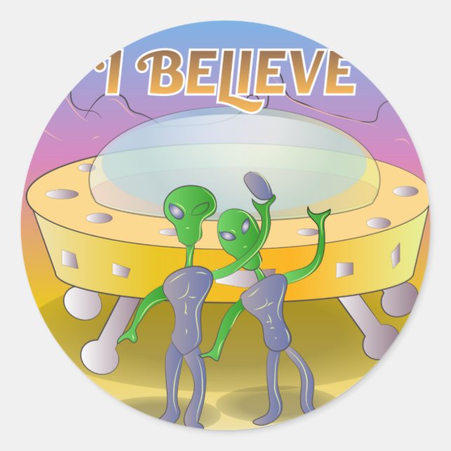Je crois en Sticker UFO (Devant)