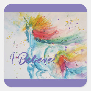 Je Crois En Unicorns Sticker Rainbow Cute Girls