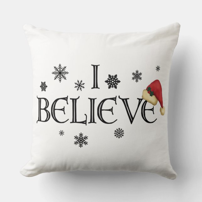 Je crois les flocons de neige de coussin de Noël (Recto)