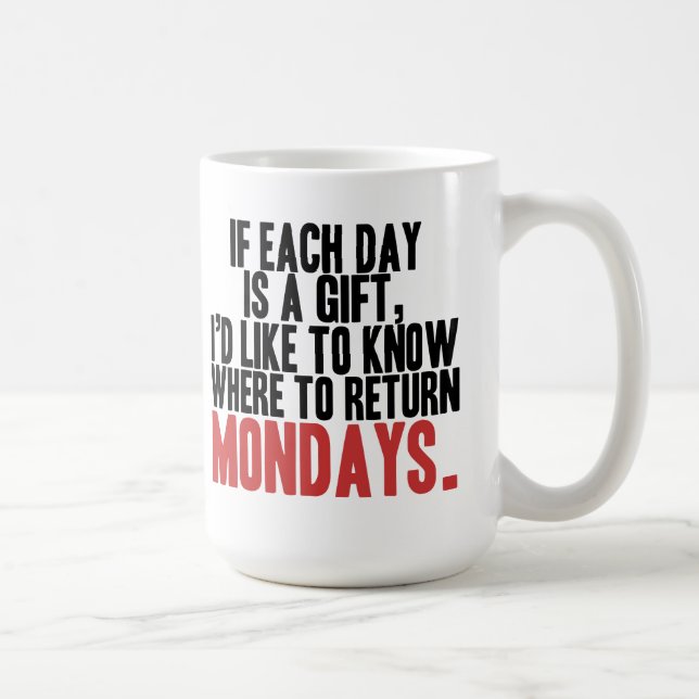 Je déteste les lundis café Mug (Droite)