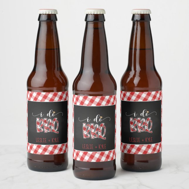 Je fais BBQ Bière Étiquette - Rouge - Personnalisé (Bouteilles)